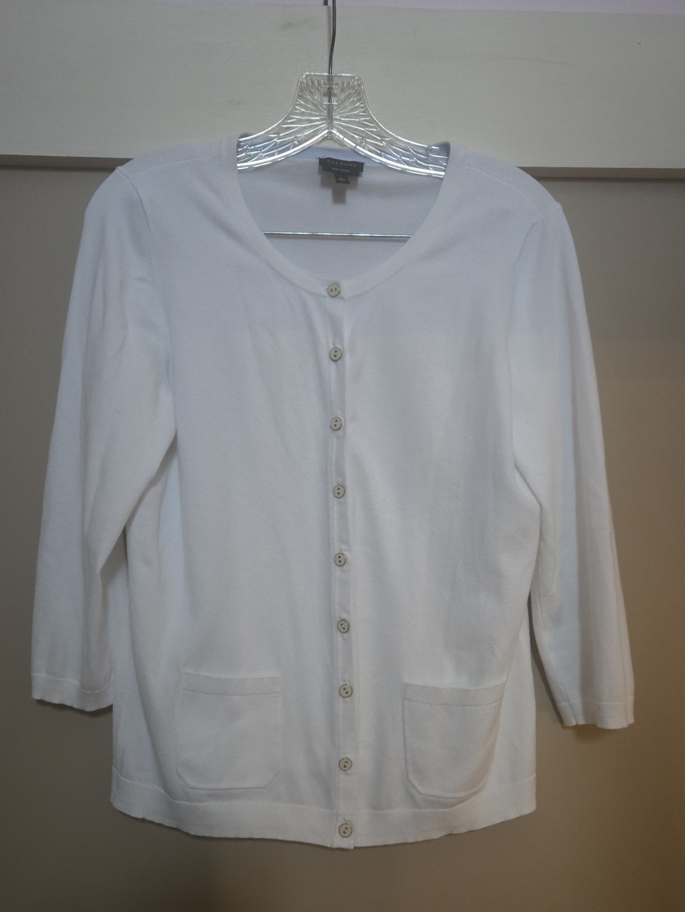 Talbots White Button-Front Women's Cardigan